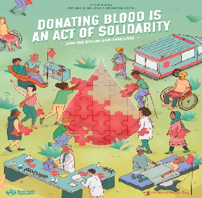 WORLD BLOOD DONOR DAY 2022:  ” Donating blood is an act of solidarity. Join the effort and save lives”